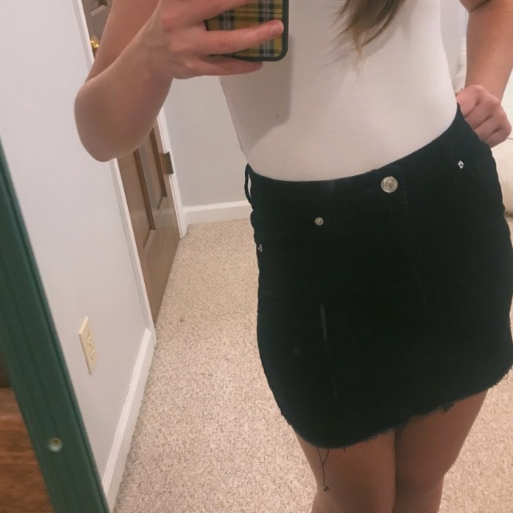 black corduroy skirt